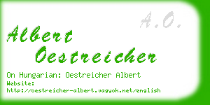 albert oestreicher business card